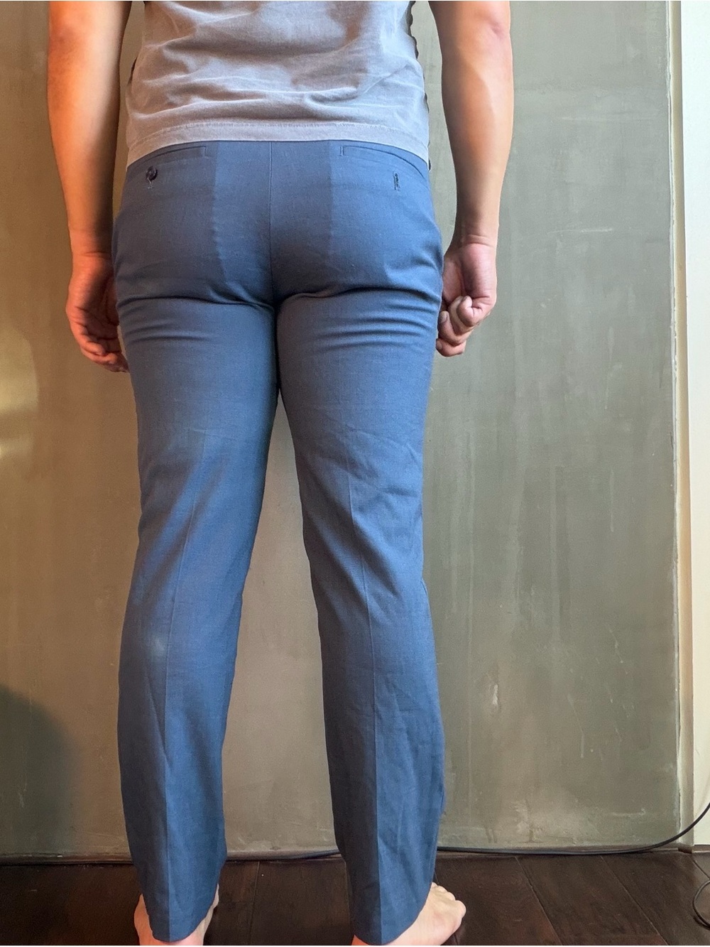 Kenneth Cole Reaction Slim Fit Dress Pants Blue 33x30 Stretch Business Casual